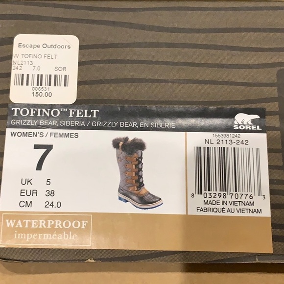 Sorel women’s boots - Tofino Felt - size 7 - Picture 6 of 6